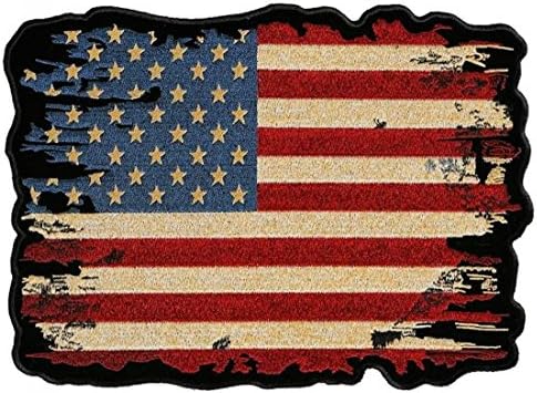 עור עליון פטריוטי במצוקה אמריקאית דגל אמריקאי רקום אופנוען-אדום-בינוני