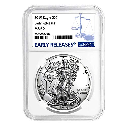 2019 American Silver Eagle מוקדם משחרר 1 $ MS-69 NGC