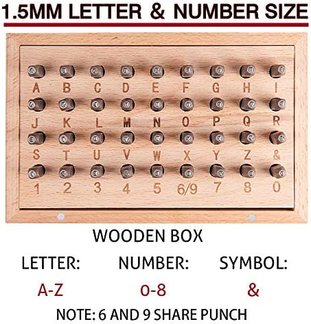 פנדהאל ברזל מספר האלפבית אגרוף סטים, 36 יחידות 1.5 ממ אותיות רישיות האלפבית כדי ת, מספר 0 כדי 8 וסמל