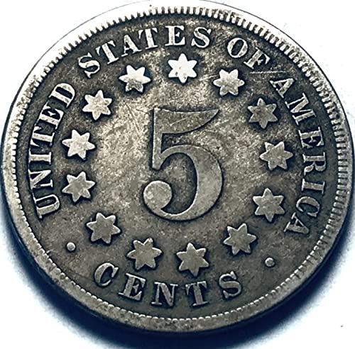 1867 P Shield Five Cents מוכר ניקל טוב מאוד