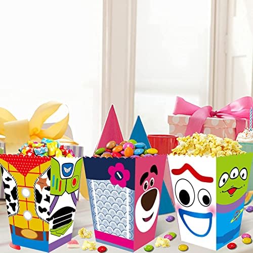 24 יחידות צעצוע בהשראת סיפור נושאים מסיבת יום הולדת פופקורן קופסות מתנה, צעצוע בהשראת סיפור ספקי צד