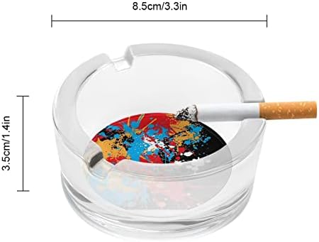 מצבע מאפרות מזכוכית סיגריות לאמנות מגש אפר מחזיק עגול עגול
