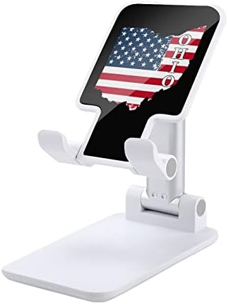 OHIO STATE VINTAGE דגל אמריקאי טלפון נייד מתכוונן לעמוד מחזיק טבליות ניידות מתקפלות לחוות נסיעות