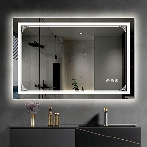 Suimenno מראה חדר אמבטיה מואר 24 × 32 ， שדרג את חווית האמבטיה שלך עם המראות המוארות והמתואמות הקדמיות שלנו-