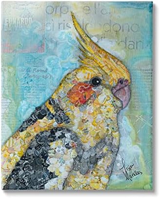 סטופל תעשיות עליז קוקטייל ציפור מגוון שכבות בעלי החיים קולאז ' בד קיר אמנות, עיצוב על ידי ליסה מוראלס
