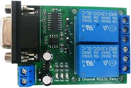 Hifasi 2 ערוץ RS232 לוח ממסר DC 12V 24V DB9 מודול מתג יציאה סידורי עבור PLC LED LED PTZ ציוד