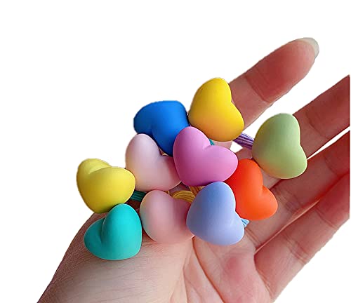 30 יחידות חמוד כדור לב צבעוני אלסטי שיער להקות חבלי קוקו מחזיקי לפעוטות ילדים בנות שיער אבזרים
