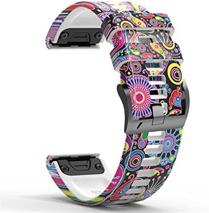 JWTPRO 22 ממ 26 ממ רצועת שעון חכמה עבור Garmin Fenix ​​7 7x 5 6 5x 6x Pro Epix 3HR הדפסת צמיד Band Smartwatch