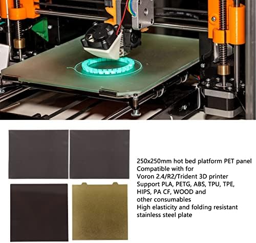 צלחת פלדה של Zyyini PEI, 250x250 ממ אבקת PEI סיבי פחמן כפול דו צדדי מדפסת מדפסת בסיסית למדפסת