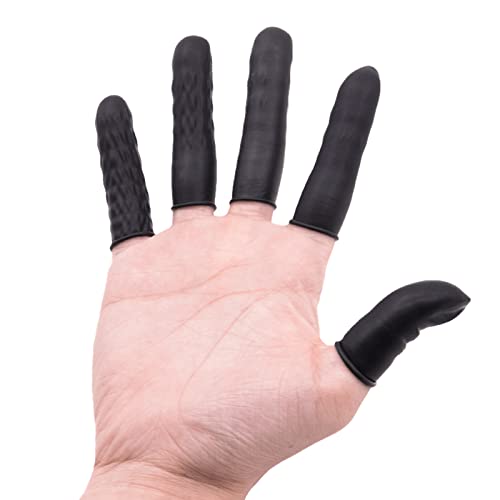 400 לספור לטקס מיטות אצבע שחור אצבע כפפות חד פעמי אצבע מכסה גומי אצבע מגיני אנטי סטטי