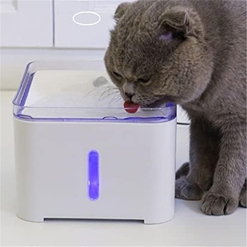 מזרקת מים לחתולים לחיות מחמד 2 ליטר מתקן שתיית כלבים אוטומטי תאורת לד חשמלית 7 מעלות עיצוב שיפוע