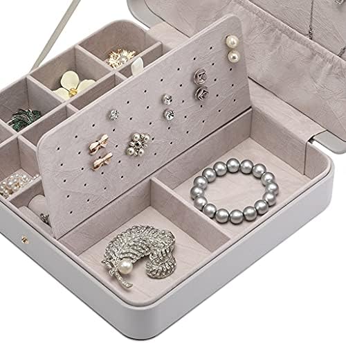 XJJZS תיבת תכשיטים עגילי רוח טבעת שרשרת שרשרת שיער תאים לתאים לארוז קופסת אחסון לילדים