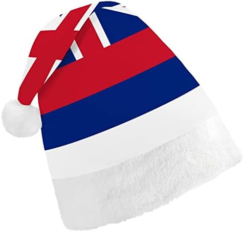 דגל הוואי. חג המולד כובע סנטה קלאוס כובעי קצר קטיפה עם לבן חפתים לגברים נשים חג המולד חג מסיבת