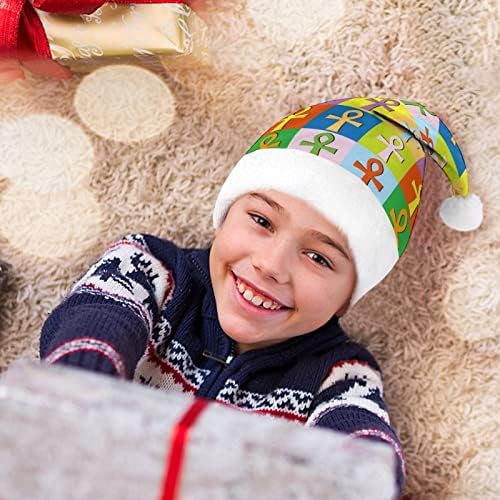 רטרו סט אנק חג המולד כובעי סנטה כובע עבור חג המולד חג משפחה מודפס