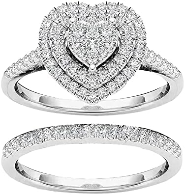 נשים מבטיחות טבעות גילוף יהלום בצורת אהבה מעוצבת טבעת אופנה מדומה נשים להקת חתונה חלולה טבעת