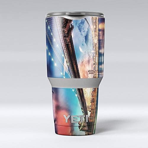 תכנן Skinz Fusion Nyc Overlook - ערכת גלישת ויניל מדבקות עור תואמת את כוסות הכוס הקירור של Yeti Rambler יותר