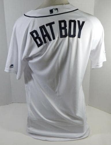 דטרויט טייגרס BAT Boy משחק השתמשו בג'רזי לבן MLB 150 תיקון 42 974 - משחק גופיות MLB משומשות