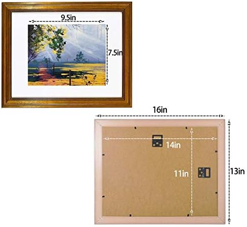 אמנות גולדן סטייט, 11x14 זהב כהה, מסגרת תמונה תלויה בקיר. כולל מחצלת לבנה לתמונה 8x10 וזכוכית אמיתית