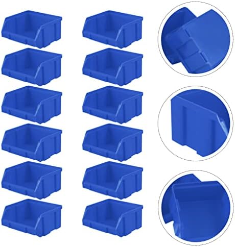 קבילוק12 יחידות פלסטיק אחסון סל לערום מכולות לגיבוב מוסך אחסון בינס כבד החובה כלים אחסון ארגונית עבור בית כחול