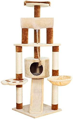 59 אינץ חתול עץ עם פלטפורמות, גדול בית, מגרד סולם הודעה, עבור חתול טיפוס פעילות, חתול מגדל, חתול דירה לקפיצות,