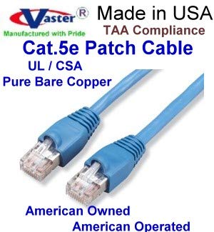 ניתן לעלות - USA -0670-10 FT UTP CAT5E - תוצרת ארהב - כחול - UL 24AWG נחושת טהורה - כבל תיקון רשת אתרנט