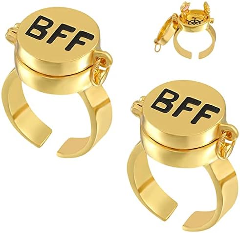 איירלין הכי טוב זהב טבעות מתכוונן 2 החברים הכי טובים לנצח טבעת בובספוג חמוד טבעות לילדה העשרה מתנות ידידות