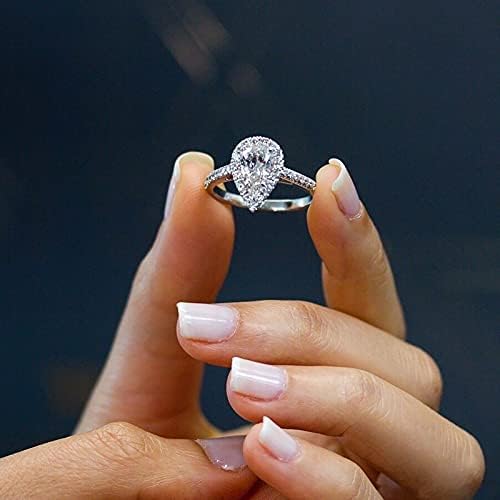 טיפת מים של Momker בצורת יהלום מלא טבעת בצורת טבעת בצורת טבעת חלולה גילוף יהלום