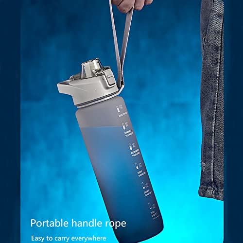 RHXWFDG בקבוק מים גדול עם קש, בקבוק מים מוטיבציוני עם זמנים לשתייה, BPA הוכחת דליפה בחינם טריפנילמתן