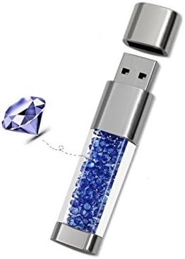 Wooteck 64GB תכשיטים קריסטל גביש USB כונן הבזק, מקל זיכרון במהירות גבוהה, כחול
