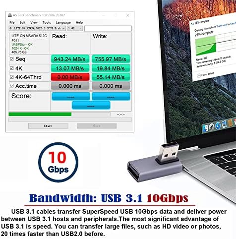 NFHK 10GBPs USB3.0 זכר לנקבה של סיומת נתונים מתאם וידאו מתאם פרופיל נמוך 90 מעלות סוג זווית ימינה