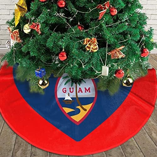 חצאית עץ חג המולד, 30-48 אינץ 'אהבה מחצלת דגל גואם לקישוטים לחג המולד קישוטים למסיבות חג