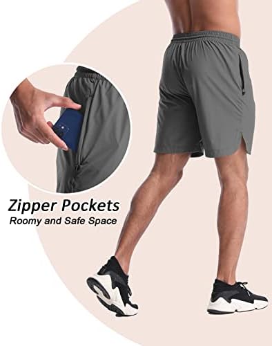 גברים של אימון ספורט מכנסי ריצה 7 אינץ קל משקל 2 חבילה כדורסל ספורט חדר כושר מכנסיים קצרים עם כיסים