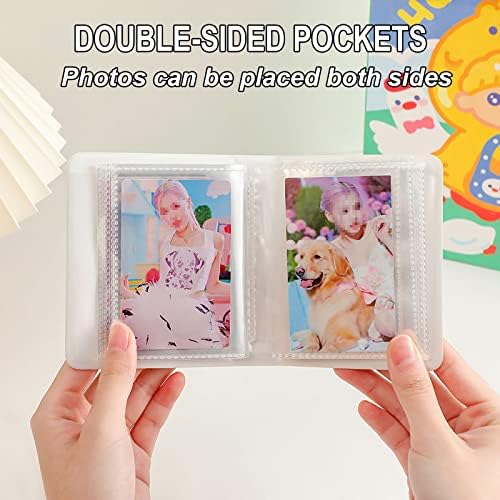 אלבום צילום Szhtswu Mini 40 כיסים, 3 אינץ 'KPOP Photocard Holder ספר קטן פוטו קלסר קלסר כרטיס קלסר חלון