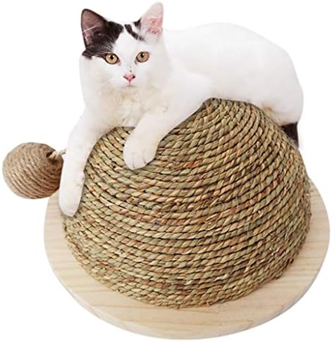 SCDCWW חתולים פופולריים צעצוע צלחת תחתית מעץ קש קש חצי עגול