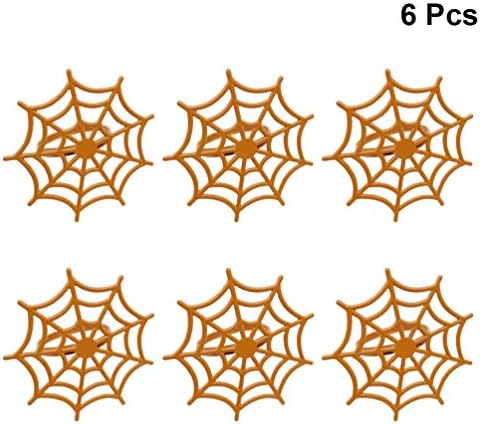 Nuobesty 6 PCS טבעות מפיות ליל כל הקדושים עכביש עכביש עיצוב מפחיד מחזיק מפיות מפיות אבזם מפיות אבזם לקישוט