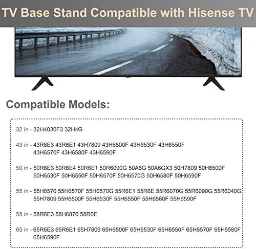 רגלי טלוויזיה לרגלי טלוויזיה של HiSense עם שלט לנגני טלוויזיה ורוקו של Roku, Base Base For Hisense TV Stand