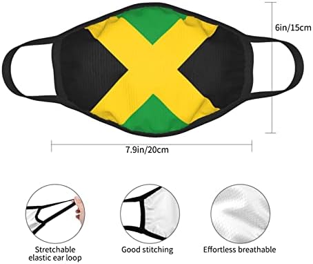 3 חבילות פנים לחג המולד מסכת גאמייקנית-דגל-גאווה, בנדנה אטומה לרוח מתכווננת, כיסוי פה לשימוש