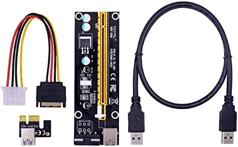 Sutk 100 pcs ver006S PCI-e 1x עד 16X מאריך כרטיס Riser 60 סמ USB ​​3.0 כבל/SATA עד 4 פין חוט