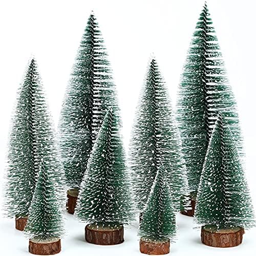 עץ חג המולד מיניאטורה מיני אורן עץ אורן עץ חג המולד טופרים עצים מזויפים עם בסיסי עץ לחג המולד