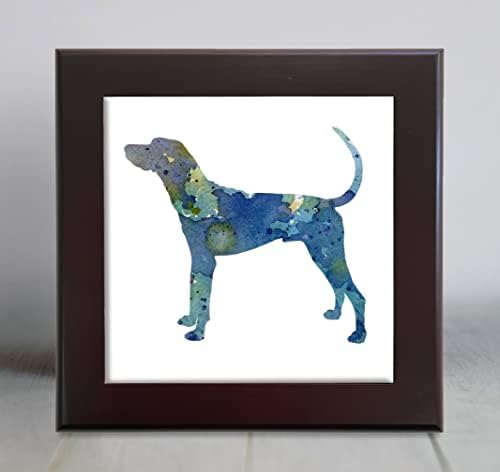 כחול פלוט כלבם מופשט בצבעי מים אמנות דקורטיבי אריח