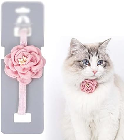 שרשרת חתולים בצווארון חיות מחמד עם פרחים עם פרחים מתכווננים צווארון כותנה צווארון כלב בגדים לחיות מחמד