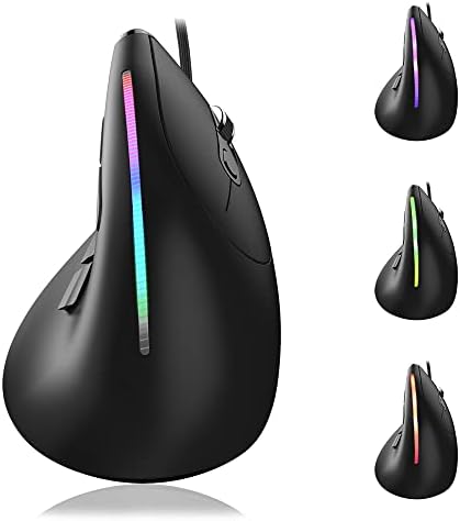 משחקי עכבר, ארגונומי עכבר אופטי חוטית אנכי עכבר עם 9 לתכנות כפתורים, עבור גיימר מחשב נייד