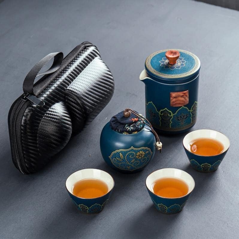 ערכת תה מתנה ניידת סיר אחד שלוש כוסות רטרו קומקום נייד כוס תה תה בהתאמה אישית של כלי תה מעצב תה