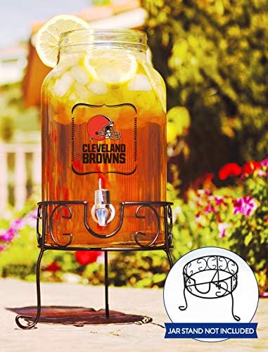 בית הברווז nfl קליבלנד בראונס מתקן משקה זכוכית / צנצנת תה שמש, 5 ליטר