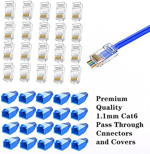 GAOBIGE RJ45 CRIMP כלי ערכת כלים עוברים דרך, CAT5 CAT5E CAT6 RJ45 Ethernet Pilmping כלי עם 20