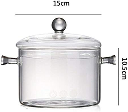 - כלי בישול סיר שקוף זכוכית, מרק, מיידי אטריות ידנית בישול כלי, 1300 מיליליטר מרק