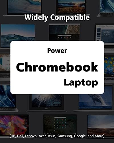 מטען Chromebook של 45W USB-C למחשבים ניידים, טבליות וטלפונים, טעינה מהירה מתאם AC חוט עמיד ארוך,