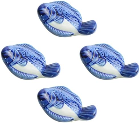עיצוב קרמיקה של המוטון 4 יחידים קרמיקה מקלות אכילה מנוחה דגים יפניים בצורת כף מנוחה מחזיק מחזיק משקל