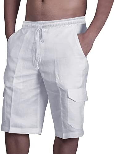 מכנסיים קצרים גברים, מכנסיים קצרים לגברים מכנסי יוגה חוף כותנה מתחת למכנסי מטייל רופפים מזדמנים
