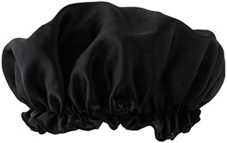 Colcolo 2x לטיפול שיער ארוך נשים מכסה שינה מוצק כובע שינה שחור, כמתואר